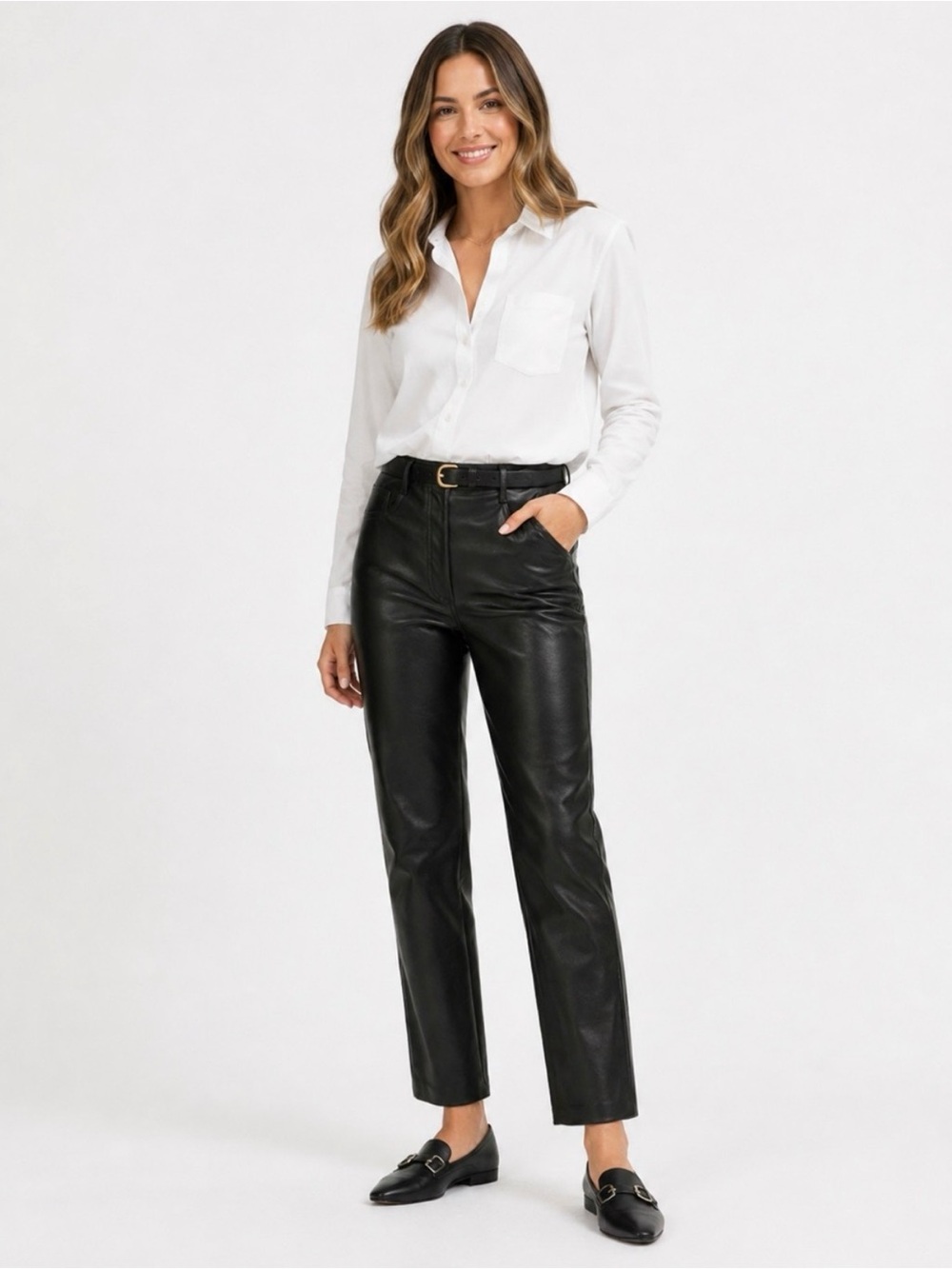 Wilfred Black Faux Leather Pants size 4